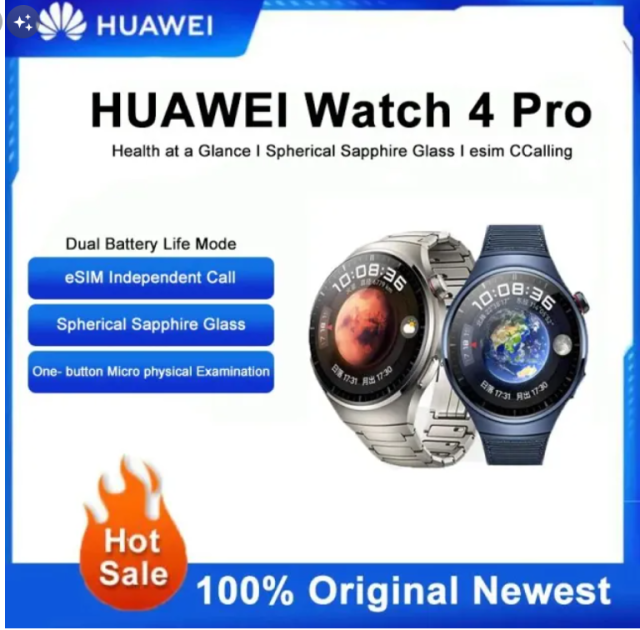 Original New Huawei Watch 4 Pro Smart Watch ESIM Independent Call Full Touch Screen Health Monitor