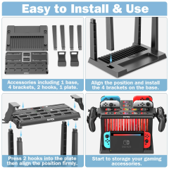 KYTOK For Switch Joycon Charger Pro Controller Holder Switch Game Storage Tower For Nintendo Switch OLED Charging Dock Station