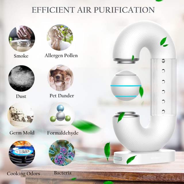 Air Purifier for Home or Office Desktop with Levitating Ball, Small Room Air Cleaner