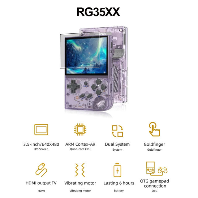 NEW ANBERNIC RG35XX Retro Handheld Game Console Linux System 3.5 Inch IPS Screen Cortex-A9 Portable Pocket Video Player Consoles