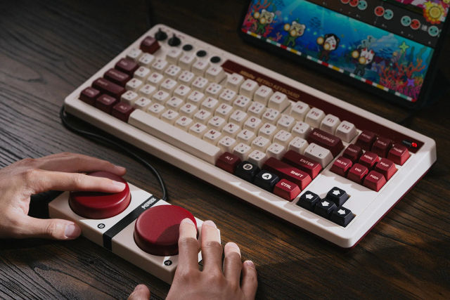 NEW 8Bitdo Retro Mechanical Keyboard Bluetooth 2.4G USB-C With 87 Keys,Dual Programmable Buttons For Windows Android Gaming Keyboard
