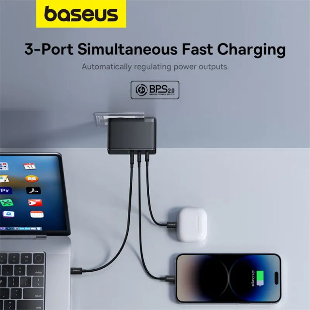 New Baseus 160W GaN Charger Fast Charger For Laptop Tablet iPhone 15 14 Type C Charger Support PD3.1 QC PPS With USB Phone Charger