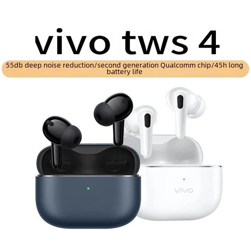 New Vivo TWS 4 TWS Earphone 55dB Active Noise Cancelling Wireless Bluetooth 5.4 Headphone 45 Hours Battery Life