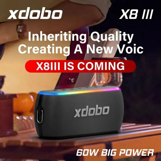 XDOBO 60W X8III Bluetooth Speaker Wireless Subwoofer RGB IPX7 6600mAh Powerful Bass Power Bank Outdoor Music Box