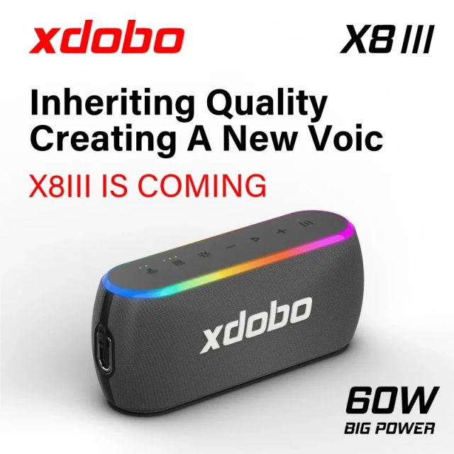 XDOBO 60W X8III Bluetooth Speaker Wireless Subwoofer RGB IPX7 6600mAh Powerful Bass Power Bank Outdoor Music Box