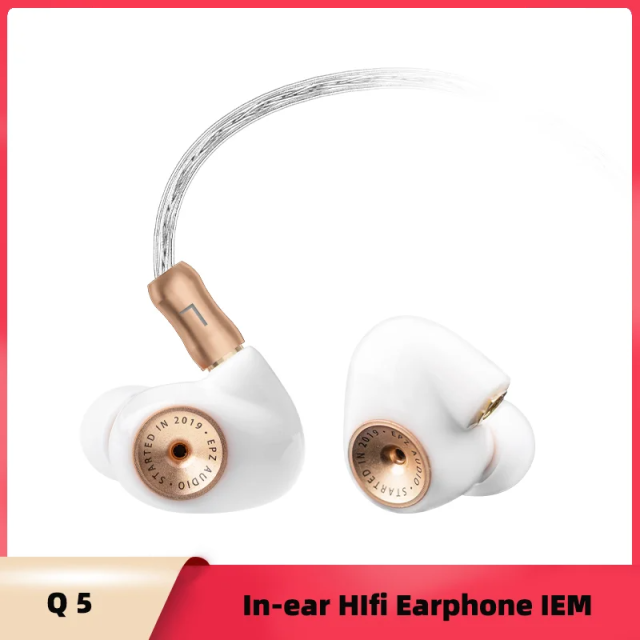 EPZ Q5 Earphones Wired HIFI Ceramic Carbon Nano Moving Coil IEM In Ear Monitor MMCX Detachable Cable Earbuds Gaming Headset