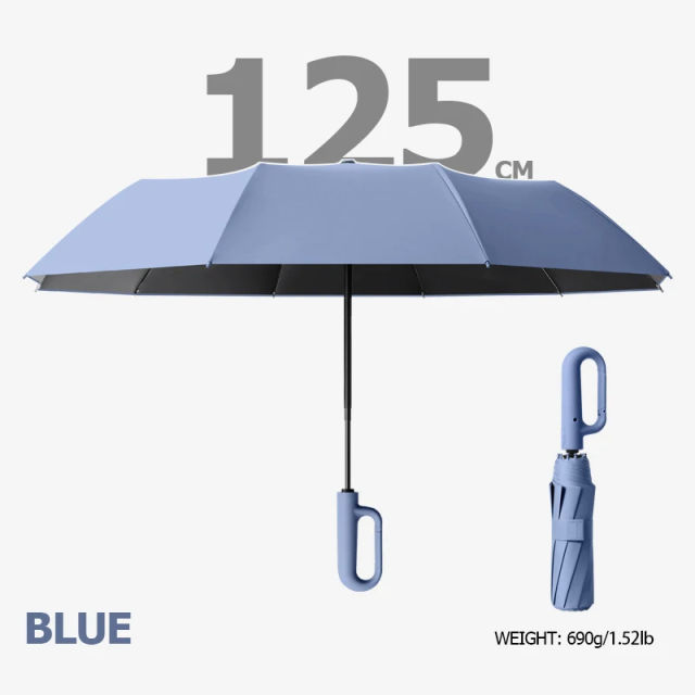 Fully Automatic Buckle Reverse Folding Umbrella with Windproof Reflective Stripe UV Umbrellas
