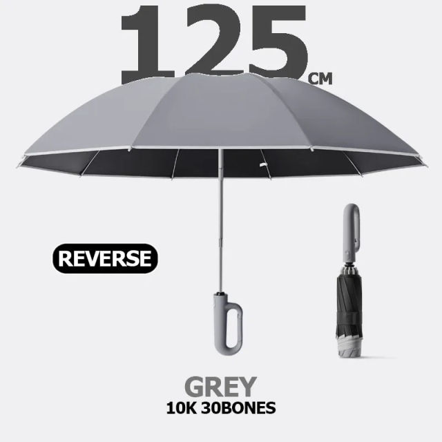 Fully Automatic Buckle Reverse Folding Umbrella with Windproof Reflective Stripe UV Umbrellas