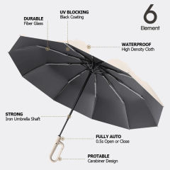Fully Automatic Buckle Reverse Folding Umbrella with Windproof Reflective Stripe UV Umbrellas