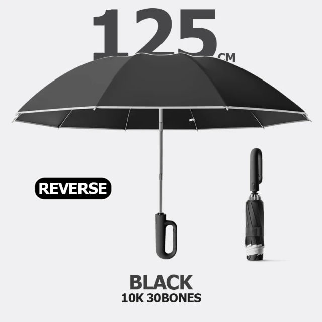 Fully Automatic Buckle Reverse Folding Umbrella with Windproof Reflective Stripe UV Umbrellas