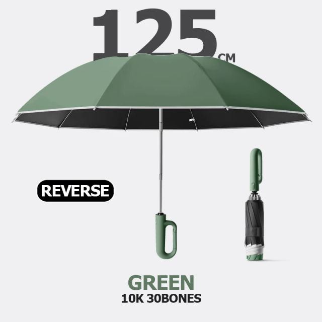 Fully Automatic Buckle Reverse Folding Umbrella with Windproof Reflective Stripe UV Umbrellas
