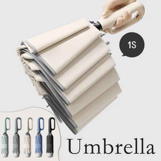 New Buckle Umbrella Sturdy Windproof Automatic Umbrella Large Umbrella Folding Travel Waterproof Sunscreen C5W1