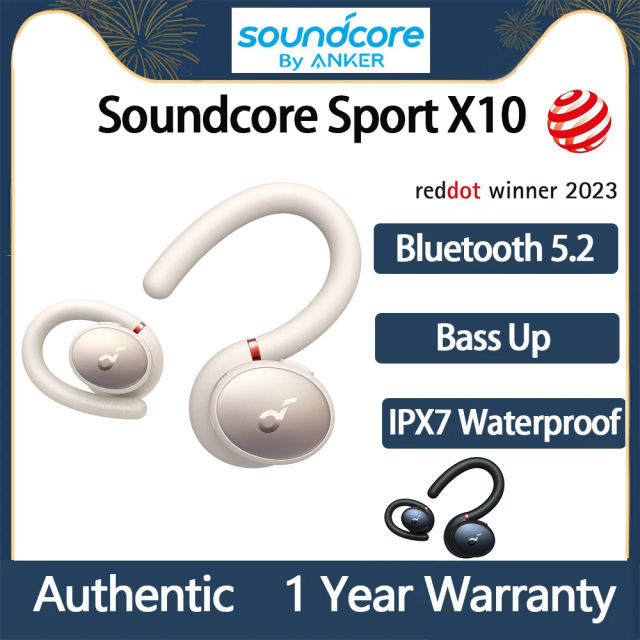 Original Anker Soundcore Sport X10 Wireless Bluetooth Earphone Rotating Ear Hooks Deep Bass IPX7 Waterproof Sweatproof Running