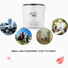 Car Mini Rice Cooker 12v 24V 220V Car Home Dual Use Self-driving Soup Porridge Portable Rice Cooker