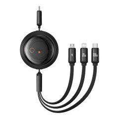 NEW Baseus Retractable 100W USB C Cable Fast Charging Portable 3 in 1 USB Type C Charger Cable