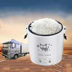 Car Mini Rice Cooker 12v 24V 220V Car Home Dual Use Self-driving Soup Porridge Portable Rice Cooker