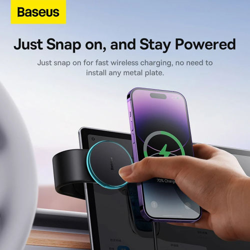 New Baseus C02 Pro Series Magnetic Wireless Charging Car Mount Cluster Black