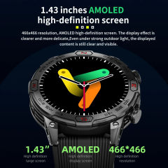 LOKMAT ZEUS 7 Pro Sport Smart Watch Round 1.43 inch Amoled Screen Waterproof Outdoor