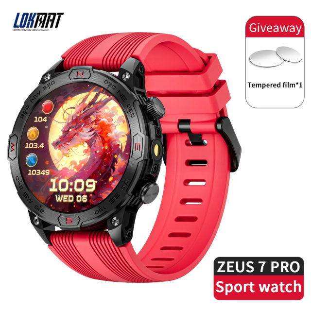LOKMAT ZEUS 7 Pro Sport Smart Watch Round 1.43 inch Amoled Screen Waterproof Outdoor
