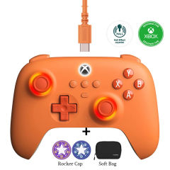 New 8BitDo Ultimate C Wired Controller For Xbox Series S, X, Xbox One RGB Lighting Fire Ring Hall Effect Joysticks For Windows 10/11