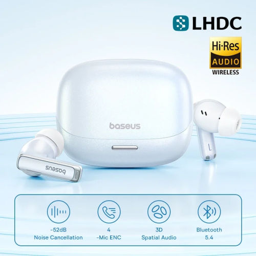 Baseus M2s pro Wireless Earphones Bluetooth 5.4 Support 3D Spatial Audio 4-Mics 52dB Active Noise Cancelling Customized Earbuds