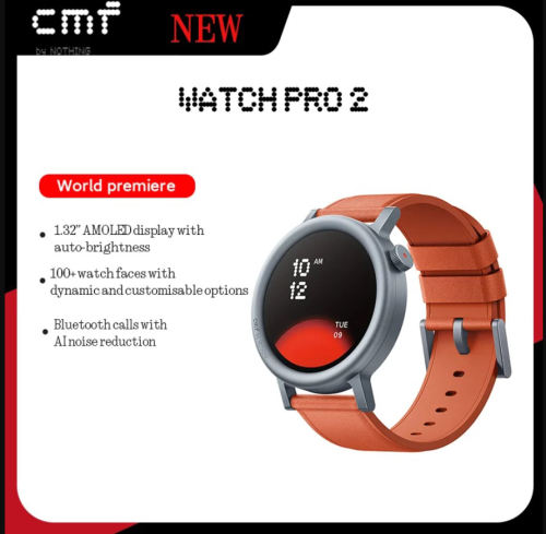 Global Version CMF by Nothing Watch Pro 2 1.32" AMOLED Bluetooth 5.3 BT Calls with AI Noise Reduction GPS Smartwatch