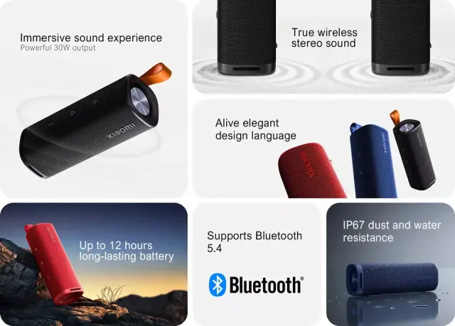 2024 NEW Xiaomi Wireless Speaker Portable Bluetooth Waterproof Loud Bass Outdoor Speakers