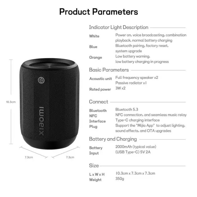 Xiaomi MIUI Mini Portable Bluetooth Speaker Wireless Speaker