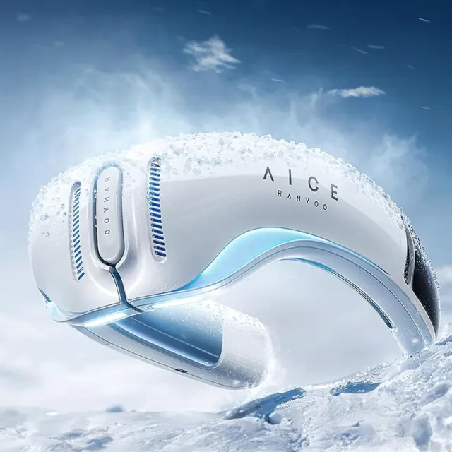 NEW AICE 3 AI Neck Air Conditioner 7000mAh 30H [Full-body Cooling/Heating] [Health Monitor] Neck Cooler Fan White