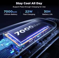 NEW AICE 3 AI Neck Air Conditioner 7000mAh 30H [Full-body Cooling/Heating] [Health Monitor] Neck Cooler Fan White