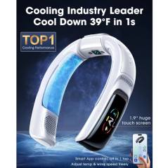 NEW AICE 3 AI Neck Air Conditioner 7000mAh 30H [Full-body Cooling/Heating] [Health Monitor] Neck Cooler Fan White