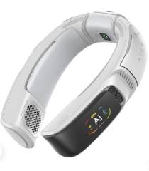 NEW AICE 3 AI Neck Air Conditioner 7000mAh 30H [Full-body Cooling/Heating] [Health Monitor] Neck Cooler Fan White