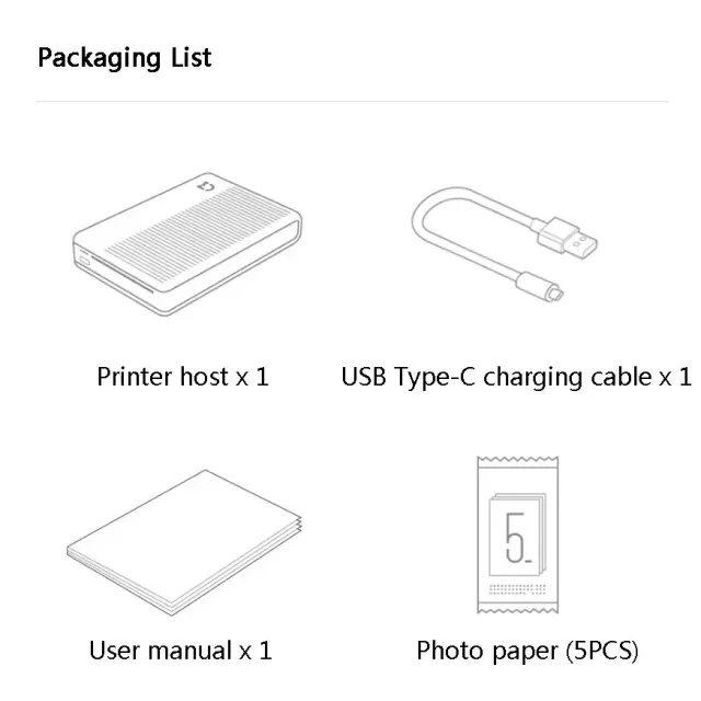 2024 New Xiaomi Pocket Photo Thermal Printer 1S Bluetooth Mini Wireless Ink-less Sticker