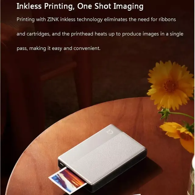 2024 New Xiaomi Pocket Photo Thermal Printer 1S Bluetooth Mini Wireless Ink-less Sticker