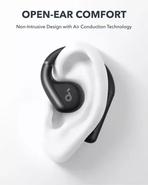 NEW Soundcore AeroFit Open-Ear Headphones Ergonomic Ear Hook Earbuds AI Noise Reduct
