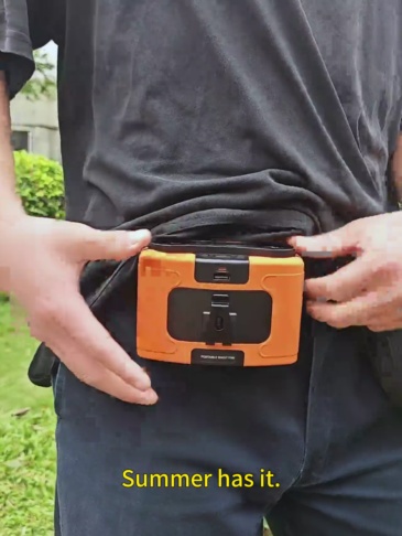 NEW 20000mAh Outdoor Portable Waist Fan Hanging Neck Fan Strong Wind with Power Bank LED Lighting for Sports Courier Outdoor Working