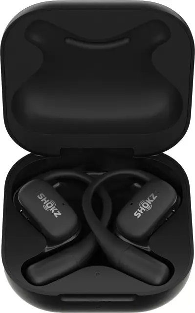 SHOKZ OpenFit  Open-Ear True Wireless Bluetooth Headphones with Microphone Earbuds with Earhooks Sweat Resistant Fast Charge