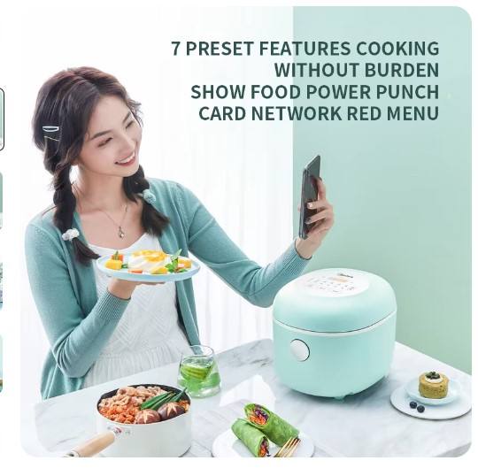 New Midea MB-FB16E213 Home 1.6L Mini Smart Rice Cooker Fully Automatic Reservation for 2-3 Person Dormitory