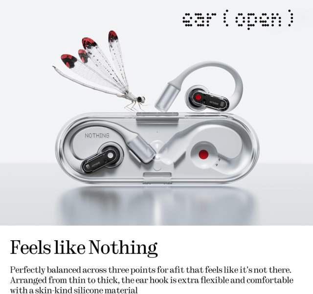 New Nothing Ear Open Wireless Headphones HIFI Slim and See Through Bluetooth Earphones
