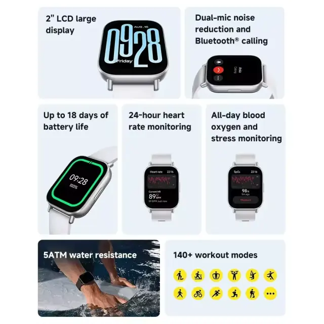 NEW Xiaomi Redmi Watch 5 Active 1.96'' Bluetooth Smartwatch Health Monitor - GLOBAL VERSION