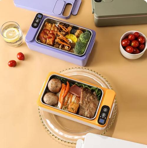 NEW 1L Electric Lunch Box Portable Heated Insulated Lunch Box Stainless Steel Large Capacity Camping