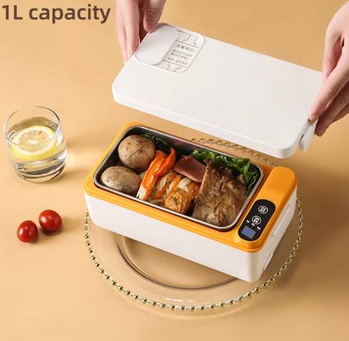 NEW 1L Electric Lunch Box Portable Heated Insulated Lunch Box Stainless Steel Large Capacity Camping