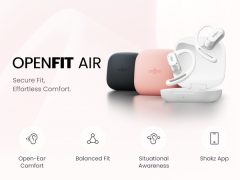 2024 New SHOKZ OpenFit Air Open-Ear Headphones True Wireless Earbuds Water Resistant Secure Earhooks
