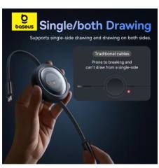 Baseus Retractable 100W 3 in 1 Fast USB Cable for Macbook iPad iPhone 16 15 Samsung