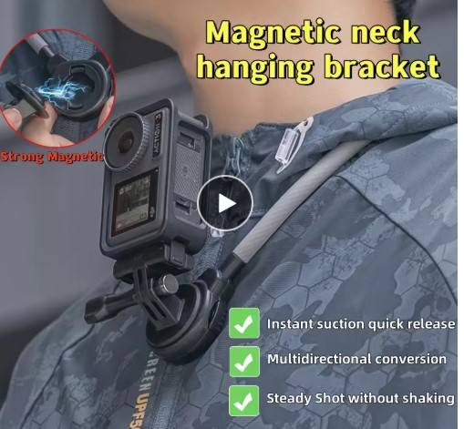 Magnetic Quick Release Neck Mount Holder Selfie Bracket for Gopro GoPro Hero 12/11 Black DJI Action 4 3 2 Insta360 Camera