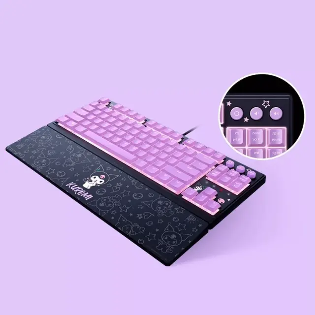 Razer クロミ キーボード kuromi リストレスト付き RAZER-Sanrio-kuromiエディションornatav3,バックライト付き