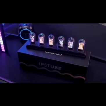 RGB Nixie Tube Clock LED Glows IPS Color Screen DIY Analog Digital Tube Night lights Gaming Desktop Home Decoration Gift Idea