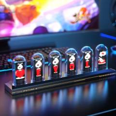 RGB Nixie Tube Clock LED Glows IPS Color Screen DIY Analog Digital Tube Night lights Gaming Desktop Home Decoration Gift Idea