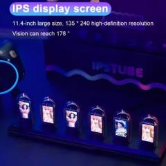 RGB Nixie Tube Clock LED Glows IPS Color Screen DIY Analog Digital Tube Night lights Gaming Desktop Home Decoration Gift Idea