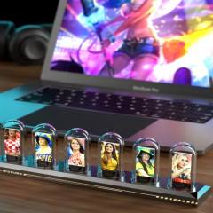 RGB Nixie Tube Clock LED Glows IPS Color Screen DIY Analog Digital Tube Night lights Gaming Desktop Home Decoration Gift Idea